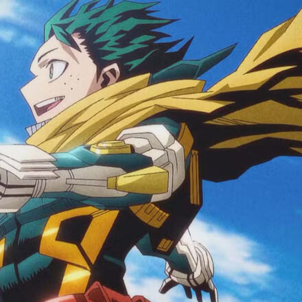 Deku wearing new armor from My Hero Academia