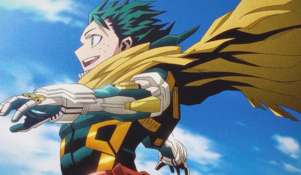 Deku wearing new armor from My Hero Academia